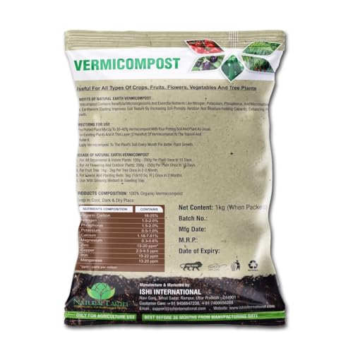 NATURAL EARTH® 1 KG - TRUSTED Organic Vermicompost For Plants | Treated with Panchagavya-Based Bacteria Culture | Plant Growth Booster | Organic Compost For Home Plants - Image 2