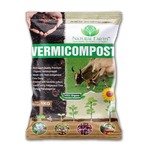 NATURAL EARTH® 1 KG - TRUSTED Organic Vermicompost For Plants | Treated with Panchagavya-Based Bacteria Culture | Plant Growth Booster | Organic Compost For Home Plants - Image 1