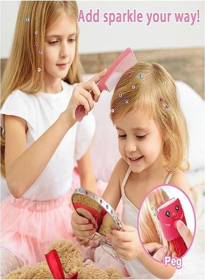 Shining Hair Gem Stamper, Hair Bedazzler Kit with Rhinestones, Bling Bling Hair Gems Hair Jewels Stamper, Women and Girls Hair Styling Tool with 120 Colorful Hair Diamonds - Image 2