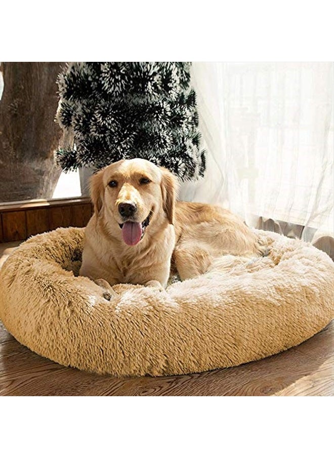 MFox - Calming Dog Bed (L/XL/XXL/XXXL) for Medium and Large Dogs Comfortable Pet Bed Faux Fur Donut Cuddler Up to 25/35/55/100lbs - Image 1
