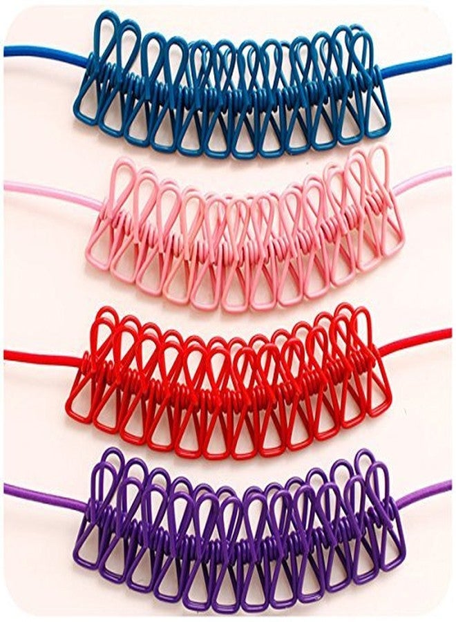 Moxtiza Travel Elastic Clothesline Laundry Line Camping Clothes Lines Adjustable Clothes Rope With 12pcs Clothespins Portable Clothesline With Clips For Outdoor Indoor Wind-proof Clothesline - Image 1