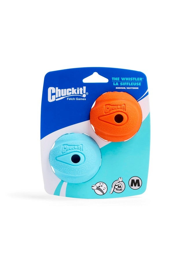 تشاكيت! لعبة تشاكيت! كرة صفارة للكلاب، عبوة من قطعتين، متعددة الألوان، متوسطة (قطرها ٢٫٥ بوصة) للكلاب من ٢٠ إلى ٦٠ رطلاً - Image 2