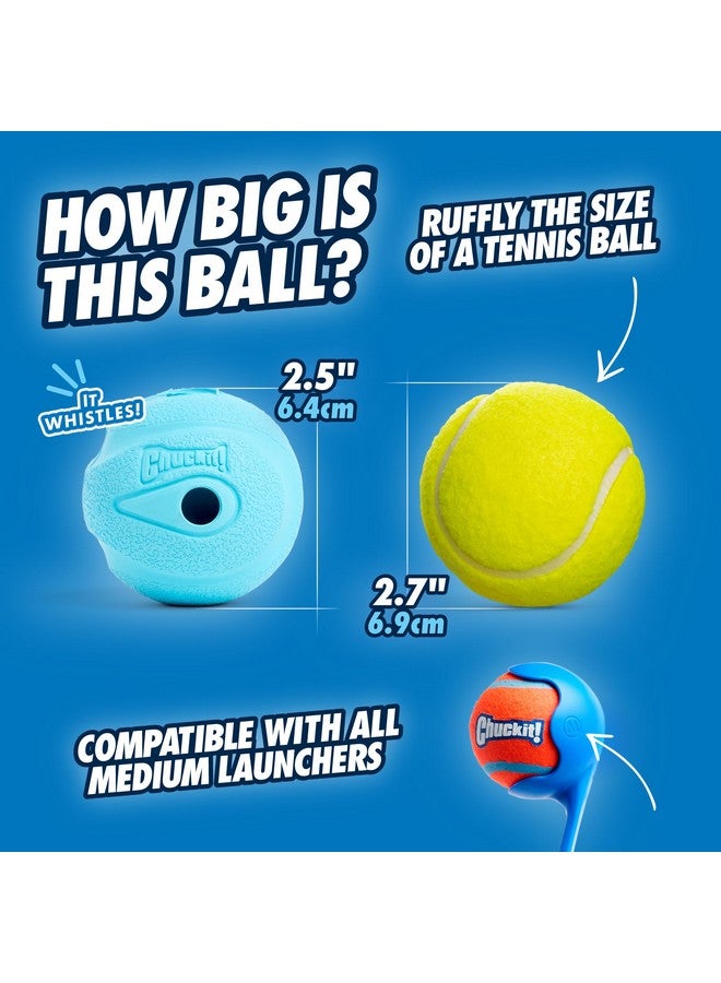 تشاكيت! لعبة تشاكيت! كرة صفارة للكلاب، عبوة من قطعتين، متعددة الألوان، متوسطة (قطرها ٢٫٥ بوصة) للكلاب من ٢٠ إلى ٦٠ رطلاً - Image 1