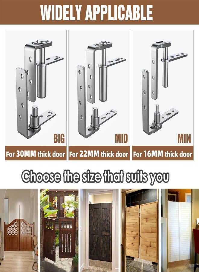Dolenor Heavy Duty Cafe Door Hinges,304 Stainless Steel Thick Hinges, Self Closing,for Saloon Door.Louvre Doors.Swinging Doors (Big, Single Door(1Pack)) - Image 2