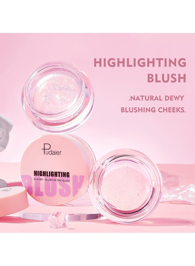 pudaier Moisturizing Blush, Color Changing Liquid Blush Gloss Gel, Korean Natural Dewy Cream Blush for Cheeks and Lips Makeup, Shiny Glossy Finish - Image 1