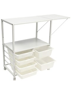 Drawers & Rolling Storage Cart with Tray by Recollections, White