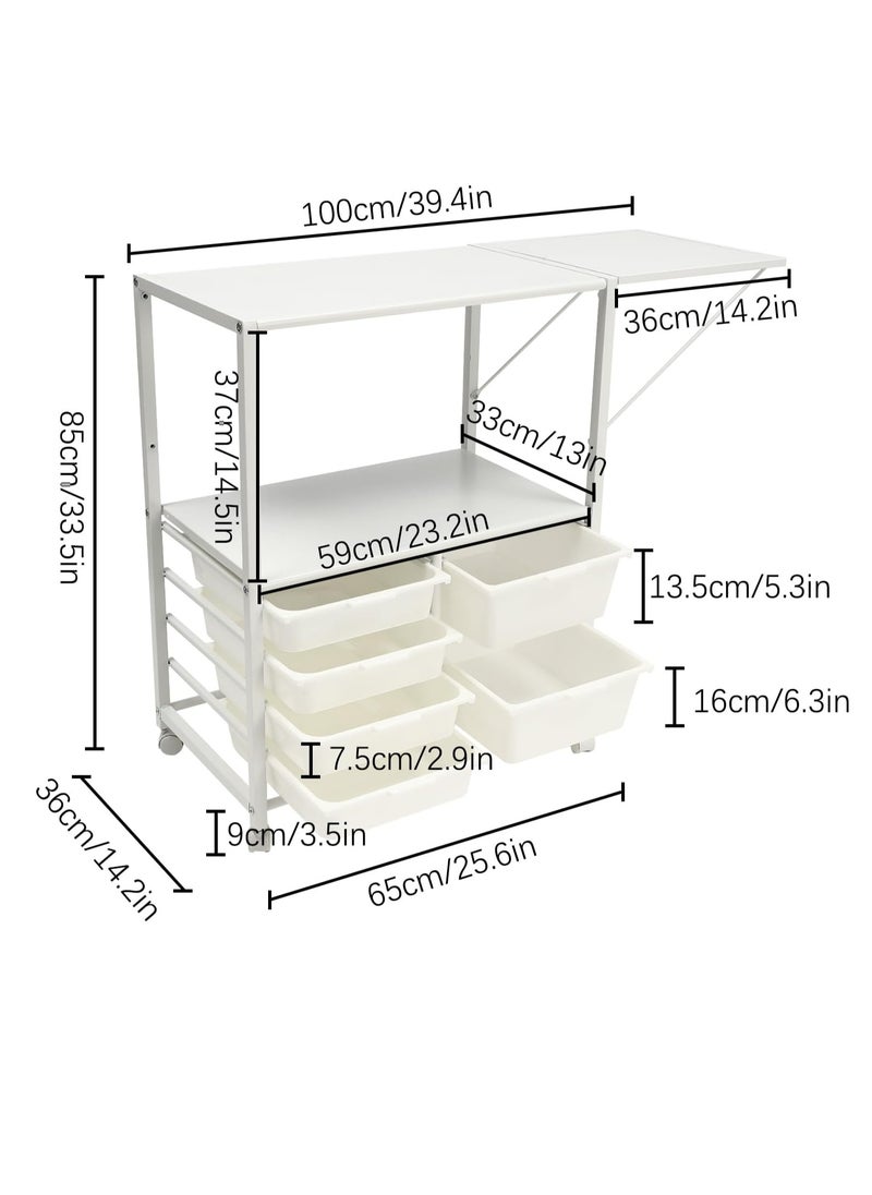 Sharpdo - Drawers & Rolling Storage Cart with Tray by Recollections, White - Image 1