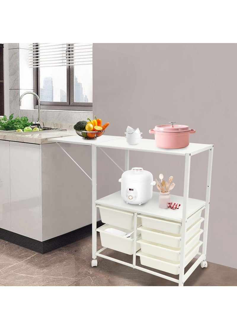 Sharpdo - Drawers & Rolling Storage Cart with Tray by Recollections, White - Image 1