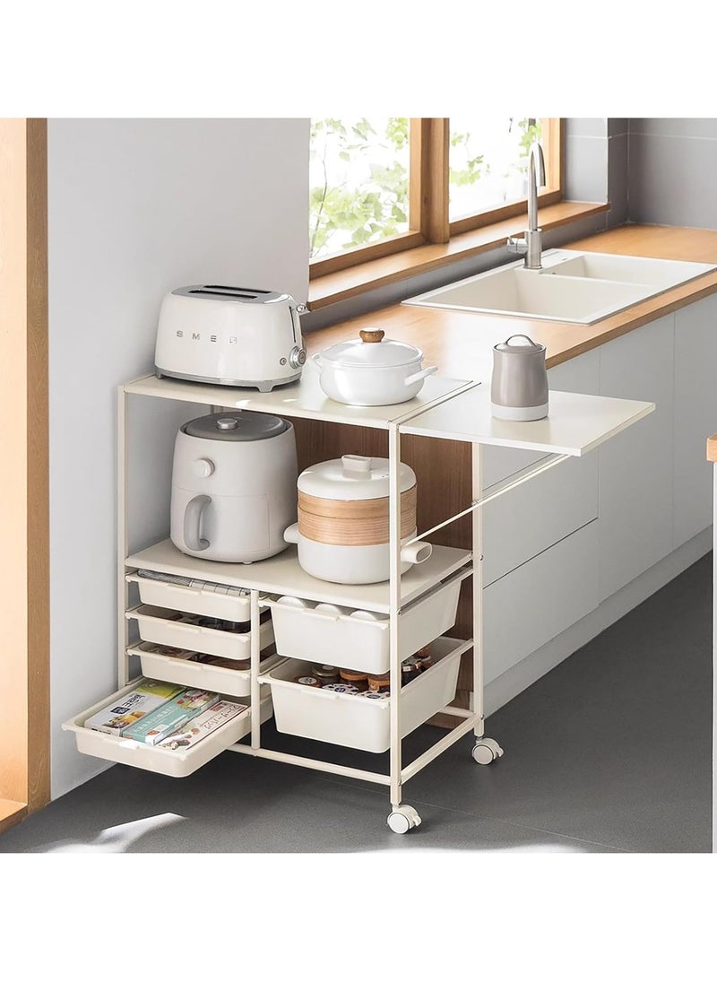Sharpdo - Drawers & Rolling Storage Cart with Tray by Recollections, White - Image 1