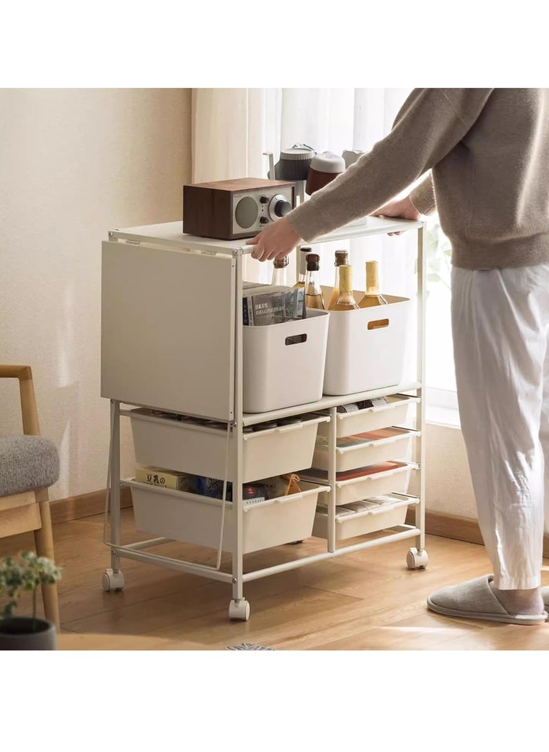 Sharpdo - Drawers & Rolling Storage Cart with Tray by Recollections, White - Image 1