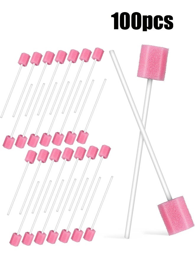 YJ 100PCS Disposable Mouth Swabs Sponge Unflavored Sterile Oral Dental Swabsticks for Cleaning - Image 1
