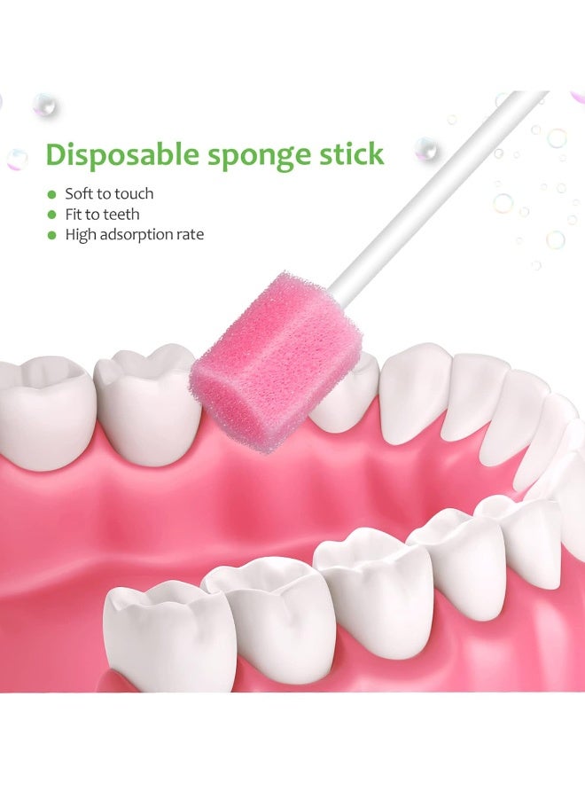YJ 100PCS Disposable Mouth Swabs Sponge Unflavored Sterile Oral Dental Swabsticks for Cleaning - Image 2