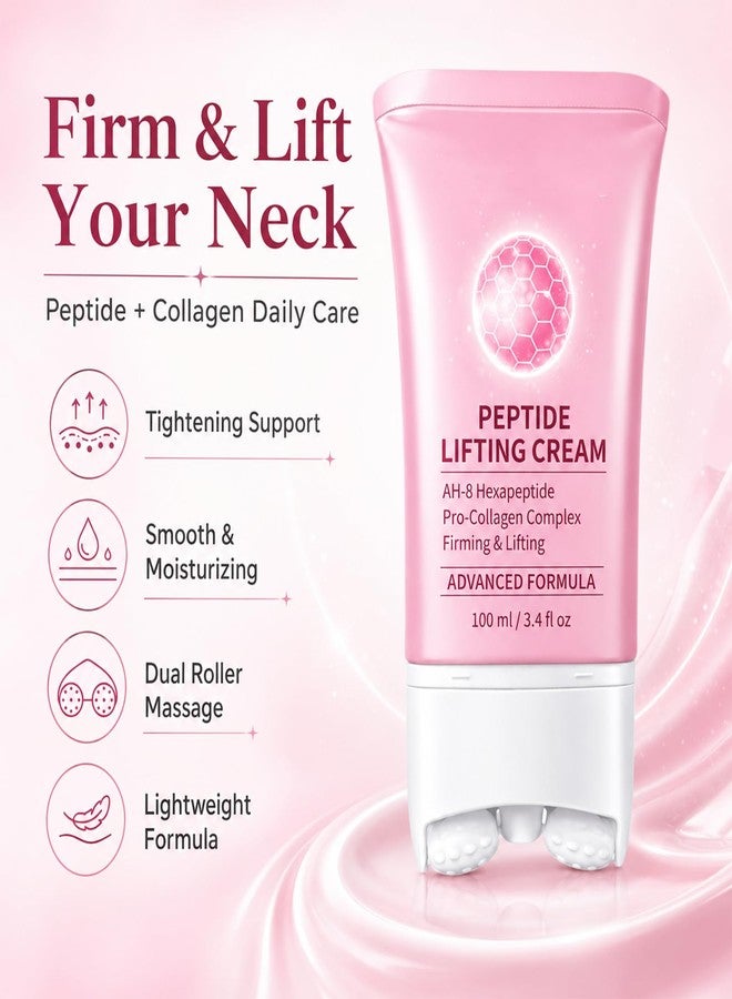 Tayyib Neck Firming Cream with Roller, Tightening and Lifting Neck Cream, Peptide and Collagen for Crepey Skin, Smooth & Moisturizing Cream, Ah-8 Neck Firming Cream for Women, 3.4 Fl.oz - Image 2