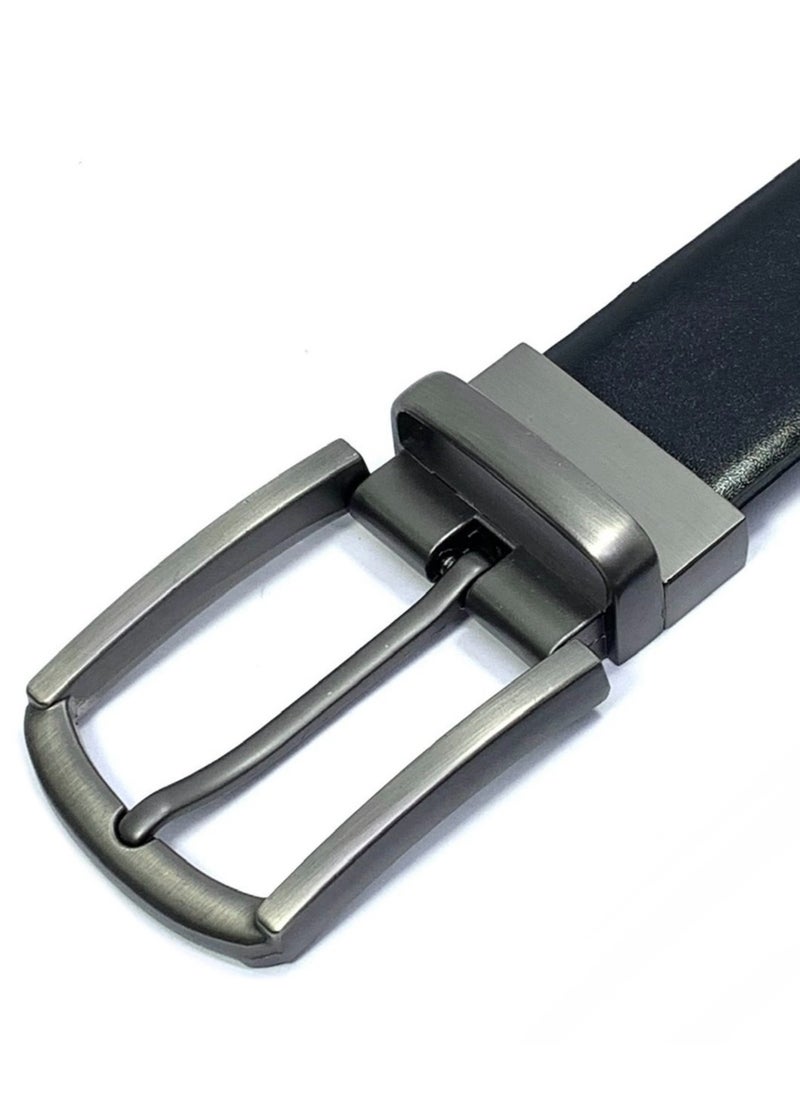 FOCUS Focus Faux Leather Reversible Belt for Men Stylish Formal Belt with Adjustable Buckle – Black & Brown Men's Belt for Formal Wear, Trouser Belt, Gifts for Men  - Image 3