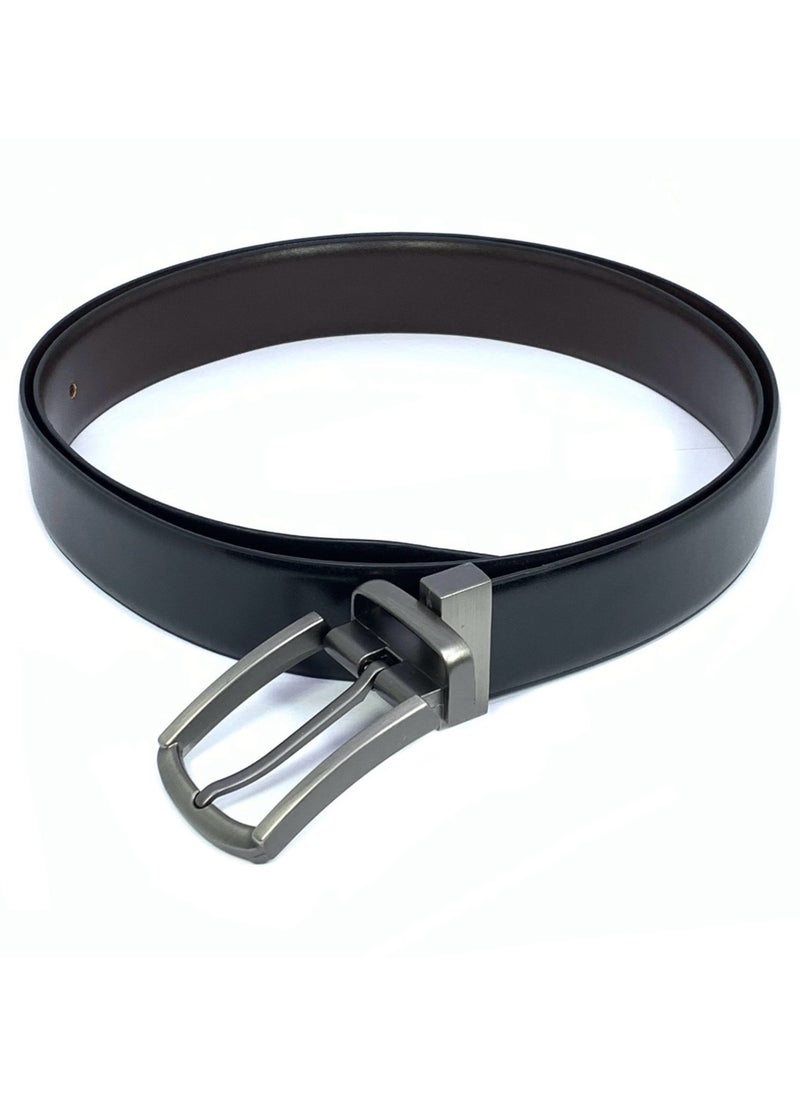 FOCUS Focus Faux Leather Reversible Belt for Men Stylish Formal Belt with Adjustable Buckle – Black & Brown Men's Belt for Formal Wear, Trouser Belt, Gifts for Men  - Image 4