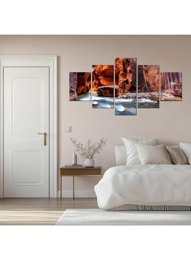 Home Trove Artbrush Tower Zion National Park Water Stream Landscape Wall Decor - Image 3