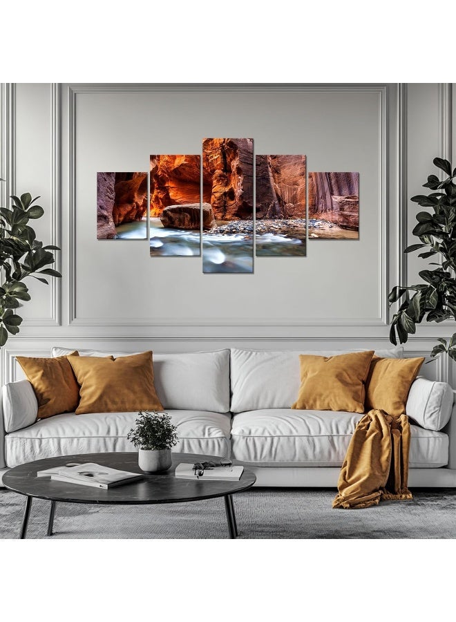 Home Trove Artbrush Tower Zion National Park Water Stream Landscape Wall Decor - Image 2