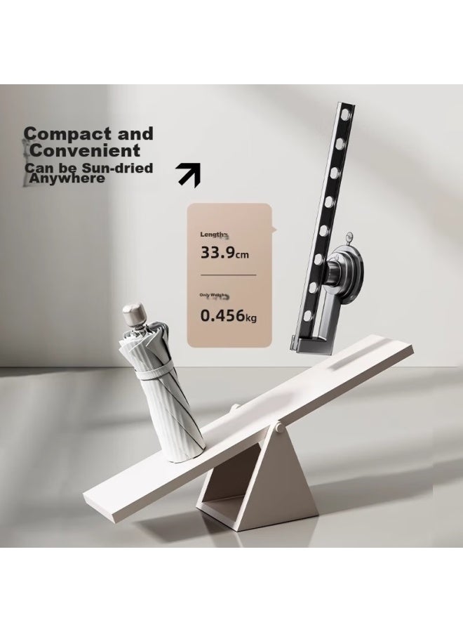 Jiadu Suction Cup Folding Clothes Drying Rack, Balcony Home Use, No Drilling Required, Clothes Drying Pole, Portable Travel Wall-mounted Clothes Drying Gadget