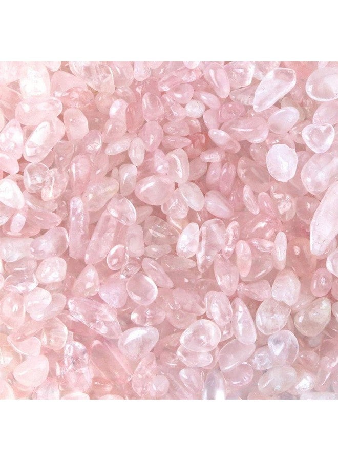 Johouse JOHOUSE Rose Quartz Crystals, 1lb Pink Crushed Rose Quartz Chips Bulk Tumbled Stones Irregular Shaped Succulent Pebbles Decorative Rocks for Aquarium Fish Tank Vase Filler DIY Crafts Indoor Plants  - Image 1