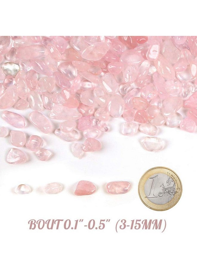 Johouse JOHOUSE Rose Quartz Crystals, 1lb Pink Crushed Rose Quartz Chips Bulk Tumbled Stones Irregular Shaped Succulent Pebbles Decorative Rocks for Aquarium Fish Tank Vase Filler DIY Crafts Indoor Plants  - Image 2