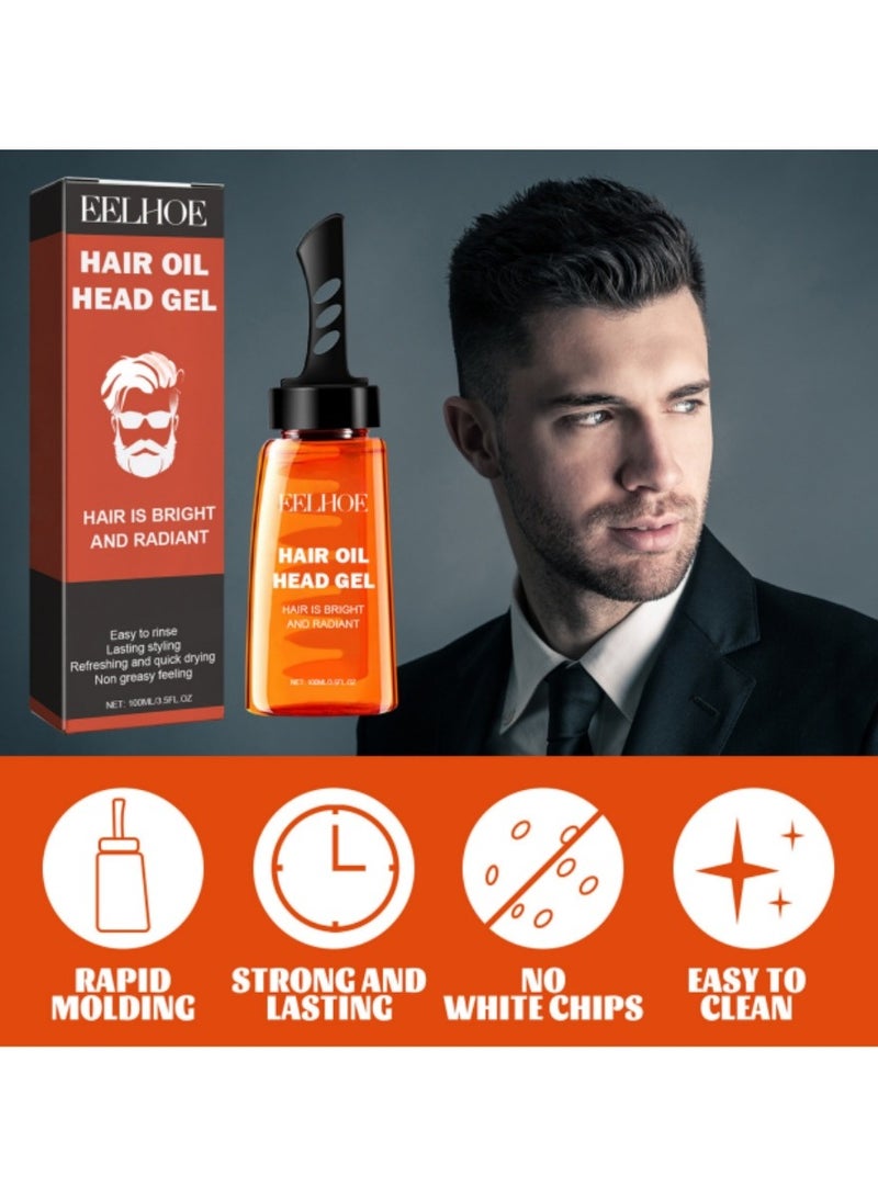 إيلهو جل تصفيف الشعر للرجال مع مشط، جل تصفيف الشعر للرجال 2 في 1 مع مشط، جل تصفيف شعر رقيق يدوم طويلاً للرجال، جل تصفيف الشعر سريع البناء، جل تصفيف الشعر بالشمع، مرطب يدوم طويلاً - Image 3