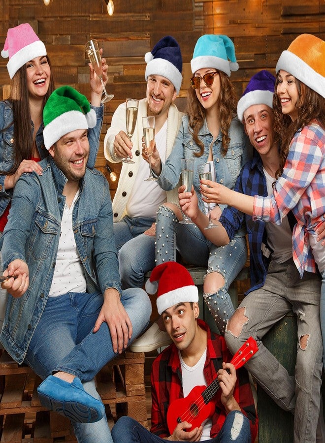 JaGely 9 Pack Plush Santa Hats Christmas Colorful Gnome Hat Xmas Dwarf for Adults Men Women Holiday Party Supplies Christmas Adults - Image 4