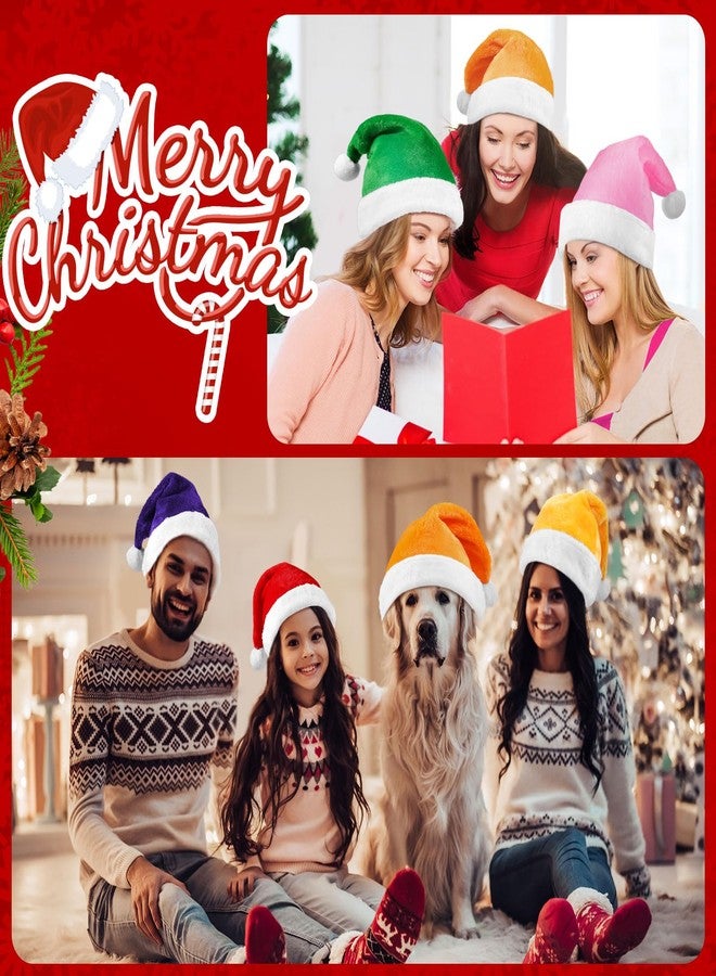 JaGely 9 Pack Plush Santa Hats Christmas Colorful Gnome Hat Xmas Dwarf for Adults Men Women Holiday Party Supplies Christmas Adults - Image 5