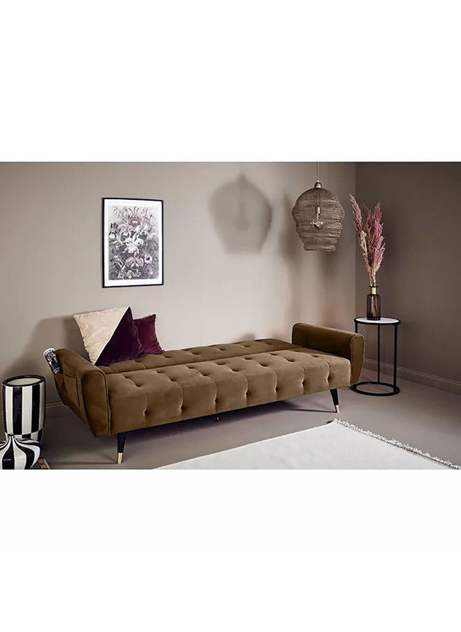 إن - هاوس مونتلا | أريكه سرير 2 في 1 من المخمل 28x182x108 cm- بني فاتح  - Image 2