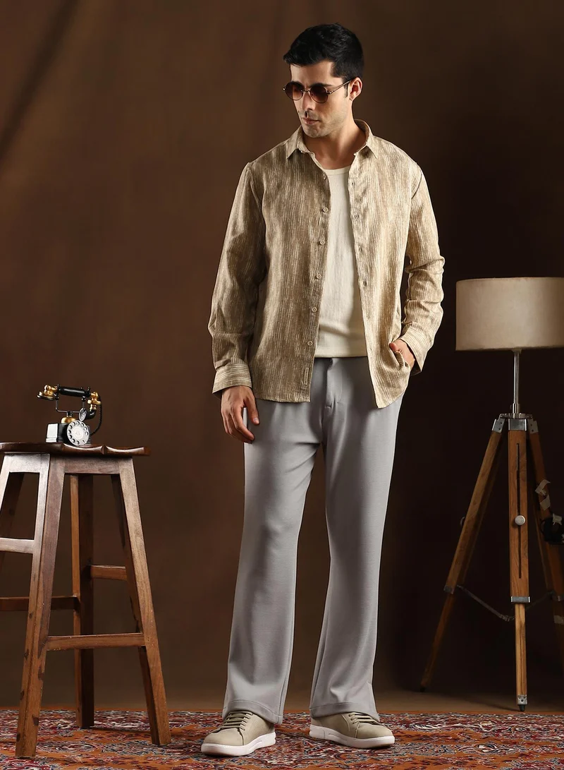 CAHOOT  Men's Coin Grey Micro-Waffle Cuffed Trousers for Men | Best Price UAE