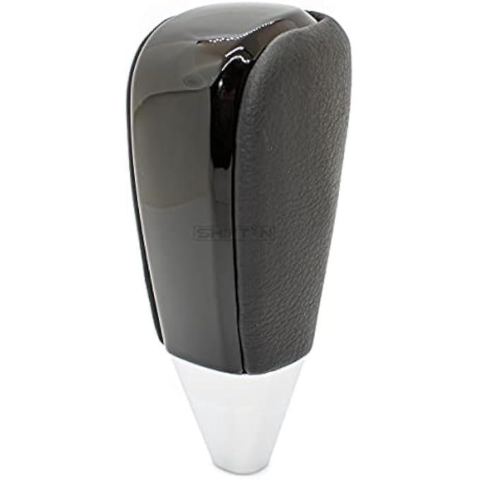 SHIFTIN Leather and Wood Gear Shift Knob for Toyota Land Cruiser 4Runner Sequoia Tundra and Lexus Punched Black LeatherPiano Black - Image 4