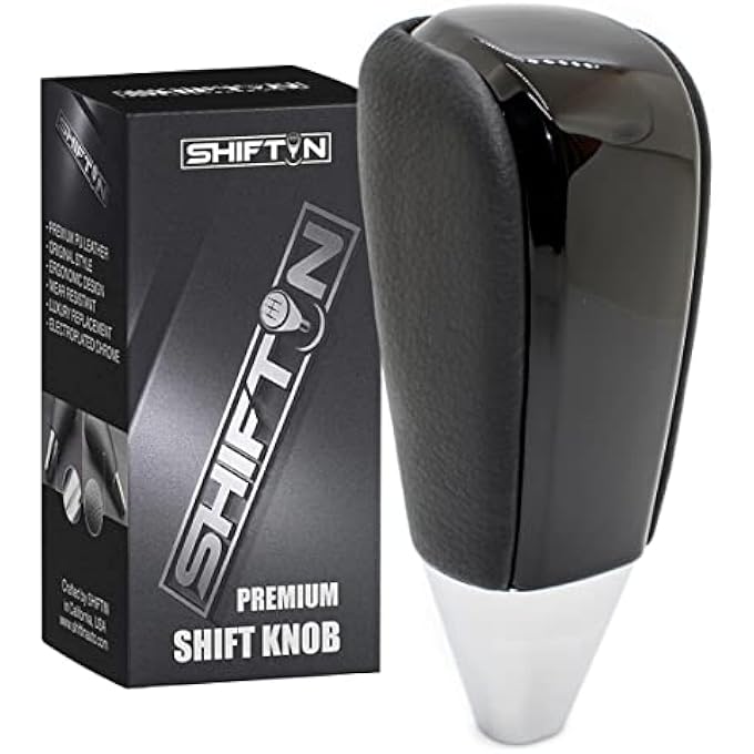 SHIFTIN Leather and Wood Gear Shift Knob for Toyota Land Cruiser 4Runner Sequoia Tundra and Lexus Punched Black LeatherPiano Black - Image 2