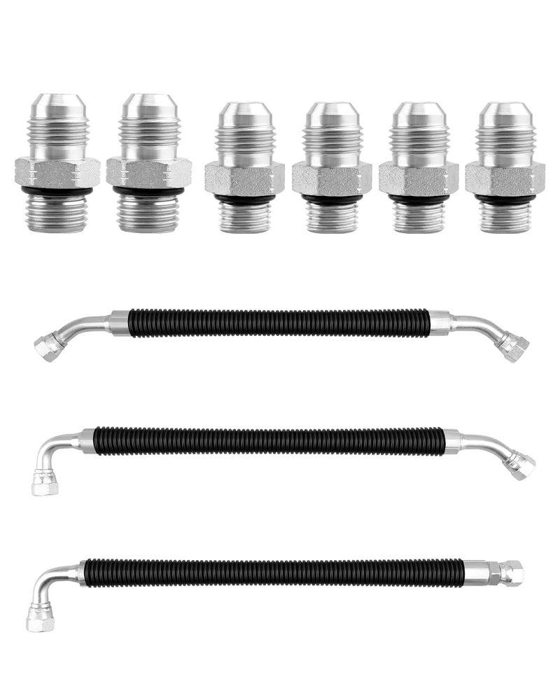Quaneguzy High Pressure Oil Pump HPOP Hoses Lines Crossover Replacement Kit Fit for Ford Excursion F250 F350 F450 F550 Super Duty 19992003 73L Powerstroke Turbocharged Engine - Image 2