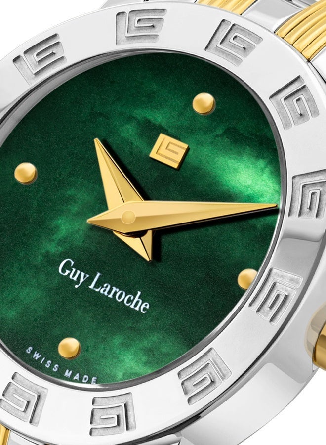 Guy Laroche Alex Green Mother-of-pearl Dial and Stainless Steel Bracelet Watch for Women 22mm - Image 4