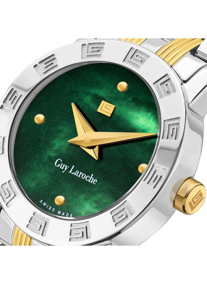 Guy Laroche Alex 22mm Women's Swiss Watch with Green Mother-of-pearl Dial & Stainless Steel Bracelet  - Image 4