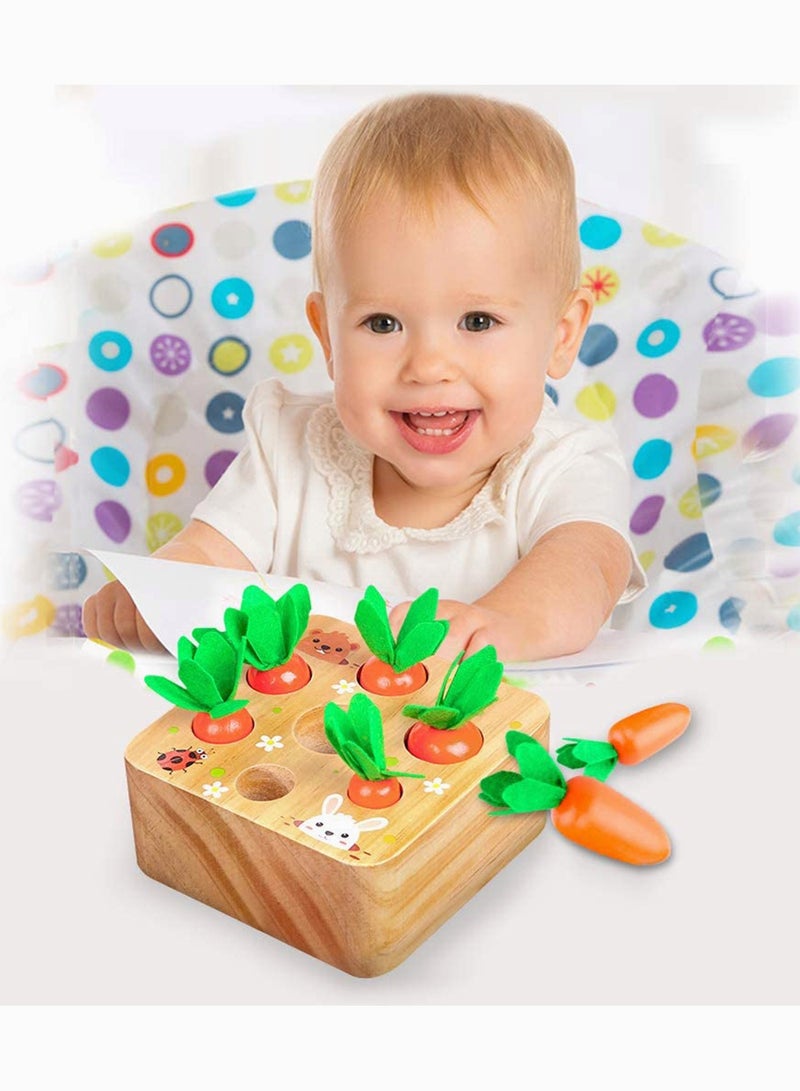Montessori Wooden Puzzle Toy with 7 Colorful Carrot Pieces for Kids - Image 4