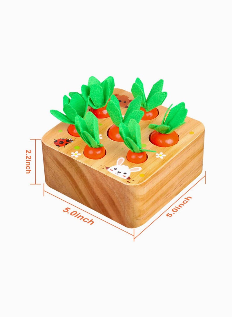 Montessori Wooden Puzzle Toy with 7 Colorful Carrot Pieces for Kids - Image 5