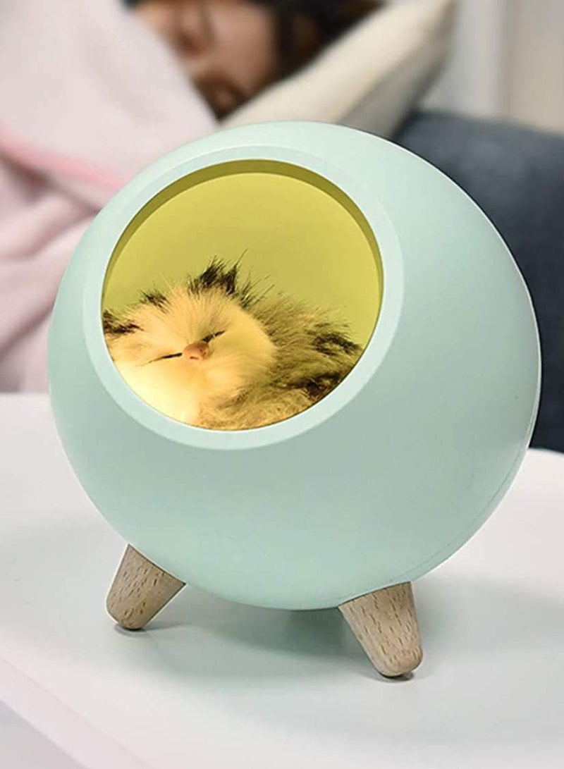 بيت الحيوانات الأليفة الصغير اللطيف للأطفال، ضوء ليلي محمول، شحن USB مزدوج الطاقة، مصباح جو لإضاءة غرفة النوم، هدايا للأطفال (أخضر) - Image 1