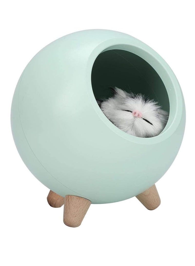 بيت الحيوانات الأليفة الصغير اللطيف للأطفال، ضوء ليلي محمول، شحن USB مزدوج الطاقة، مصباح جو لإضاءة غرفة النوم، هدايا للأطفال (أخضر) - Image 2