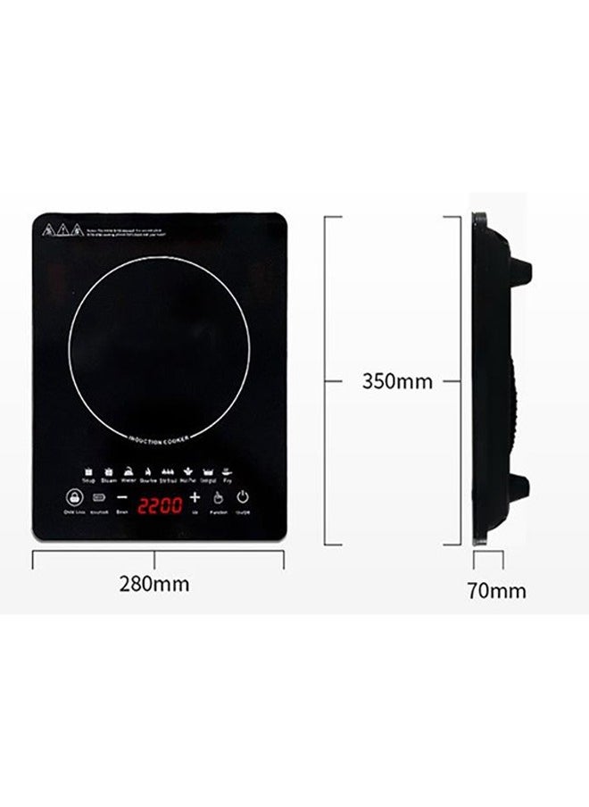 Arabest - Portable Induction Cookertop Induction Hob 1 Zone, Inset Electric Cooktop Flex Mode 2200W, Slider Touch Control 220-240V Single Electric Cooktops Countertop Stoveck - Image 1