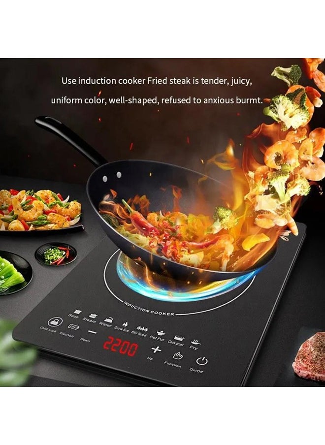 Arabest - Portable Induction Cookertop Induction Hob 1 Zone, Inset Electric Cooktop Flex Mode 2200W, Slider Touch Control 220-240V Single Electric Cooktops Countertop Stoveck - Image 1