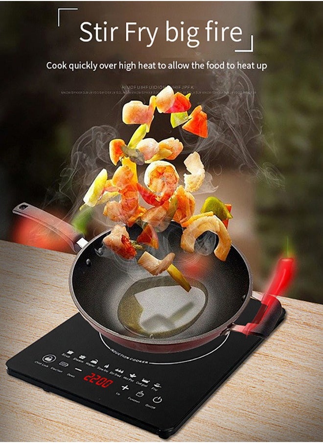 Arabest - Portable Induction Cookertop Induction Hob 1 Zone, Inset Electric Cooktop Flex Mode 2200W, Slider Touch Control 220-240V Single Electric Cooktops Countertop Stoveck - Image 1