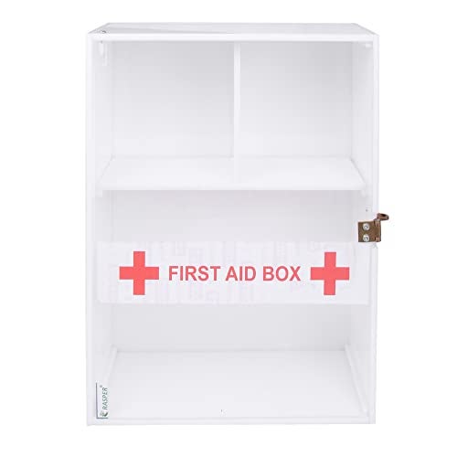 Rasper Acrylic First Aid Box Emergency Medical Box First Aid Kit Box for Home School & Office Wall Mountable Multi Compartment Heavy Acrylic First Aid Box (White & Transparent) - 12x9x4.5 Inches - Image 4