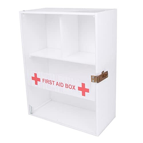 Rasper Acrylic First Aid Box Emergency Medical Box First Aid Kit Box for Home School & Office Wall Mountable Multi Compartment Heavy Acrylic First Aid Box (White & Transparent) - 12x9x4.5 Inches - Image 5