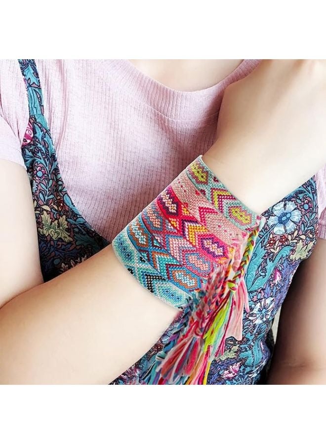 أساور صداقة منسوجة مكونة من 12 قطعة، أساور مضفرة قابلة للتعديل، أساور ملونة مصنوعة يدويًا مع عقدة منزلقة، هدية لعيد الميلاد/هدية عيد ميلاد/حفل عيد الأضحى - Image 4