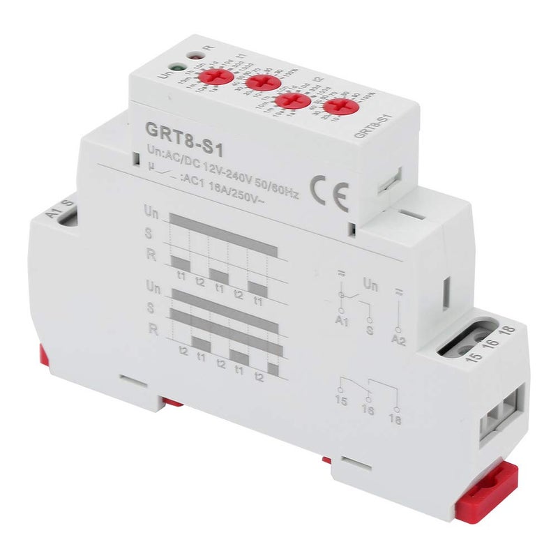 Hilitand GRT8-S1 Mini Asymmetric Cycle Timer ON/Off Repeat Cycle Time Relay AC/DC 12V-240V (50-60Hz) - Image 3