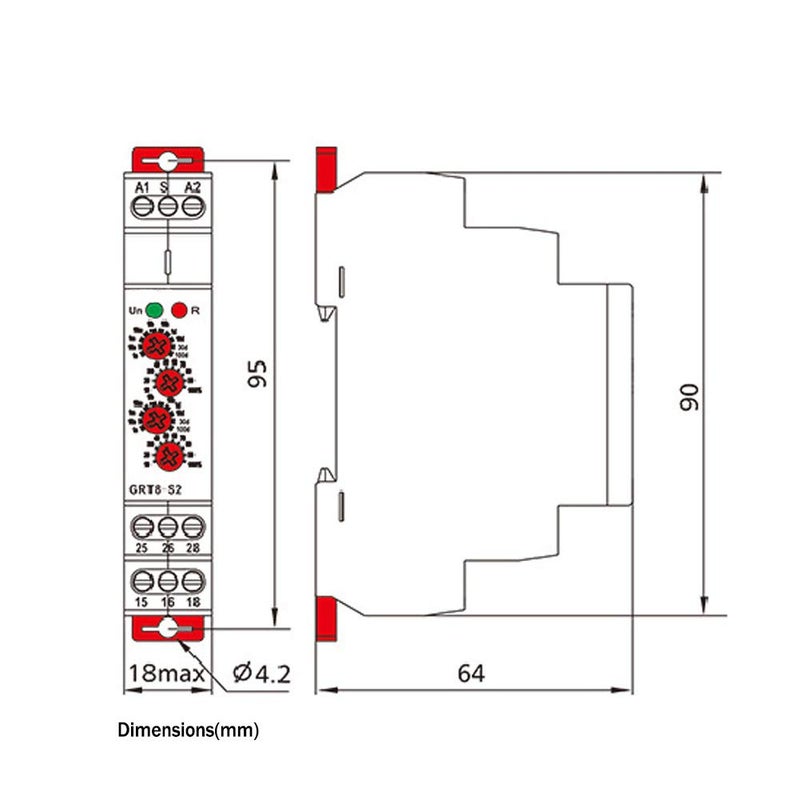 Hilitand GRT8-S1 Mini Asymmetric Cycle Timer ON/Off Repeat Cycle Time Relay AC/DC 12V-240V (50-60Hz) - Image 5