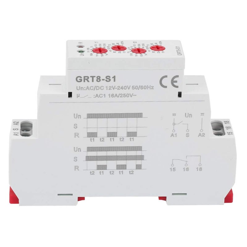 Hilitand GRT8-S1 Mini Asymmetric Cycle Timer ON/Off Repeat Cycle Time Relay AC/DC 12V-240V (50-60Hz) - Image 4