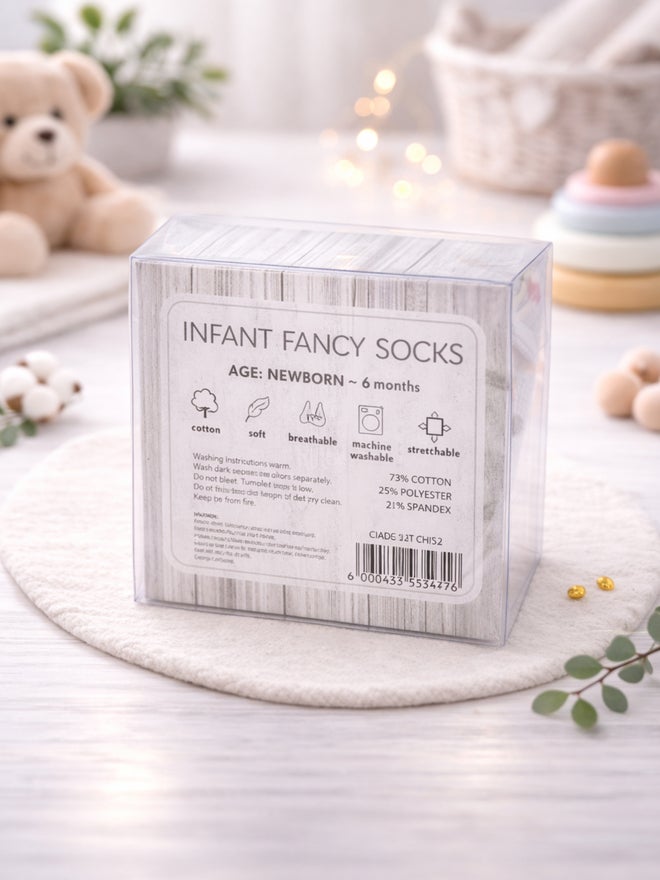 Mothers Choice Baby Pink Cotton Socks Gift Box Set 0-6M - Image 5