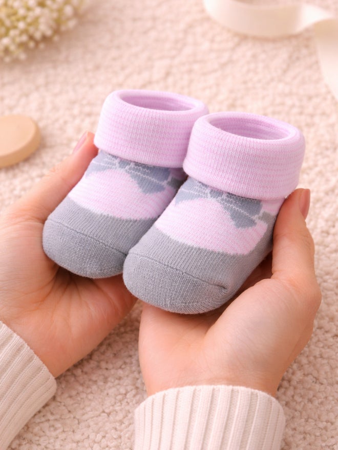 Mothers Choice Baby Pink Cotton Socks Gift Box Set 0-6M - Image 3