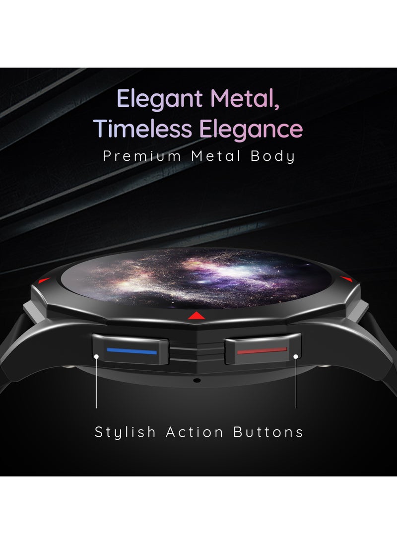 Pebble - Rio 1.39" HD Display, Bluetooth Calling, Health Suite, Multiple Watch Faces, Full Touch Screen, Multi Sports Modes, Alarm & Notification, DIY Watch Faces, Metal Body, In-Built Games, World Clock - Image 1